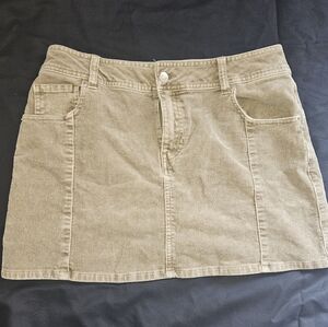 Forever 21 Khaki Corduroy Mini Skirt
